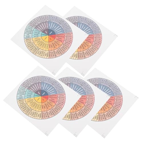 BESTonZON 5 Stück Teiliges Emotion Wheel Sticker aus Papier Bunte Langlebige Aufkleber für Laptop Smartphone und Notizbuch Fest Haftend Einfach Anzubringen Entfernen Vielseitig Einsetzbar von BESTonZON