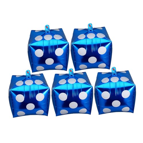 BESTonZON 5 Stück Teiliges Würfel Luftballons für Themenpartys Dekoration für Spielabende Geburtstagsfeiern und Besondere Anlässe Große Glänzende Dice Ballons für Unvergessliche von BESTonZON