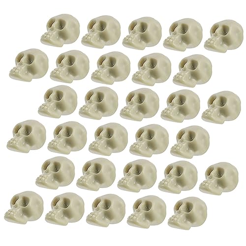 BESTonZON 50 Stück Realistische Mini Skelett Schädel Deko Halloween Gruselige Tischdekoration Leicht Vielseitig Verwendbar für Party Spukhaus und Kostümzubehör von BESTonZON
