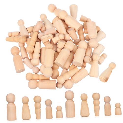 BESTonZON 50 Stück Teiliges Unfertige Holzfiguren Peg Dolls zum Bemalen Glatte Oberfläche Vielfältige Designs für DIY Bastelprojekte Holzdekoration für Erwachsene Robuste Holzpuppen zum BESTonZON 50 Stück Teiliges Unfertige Holzfiguren Peg Dolls zum Bemalen Glatte Oberfläche Vielfältige Designs für DIY Bastelprojekte Holzdekoration für Erwachsene Robuste Holzpuppen zum von BESTonZON