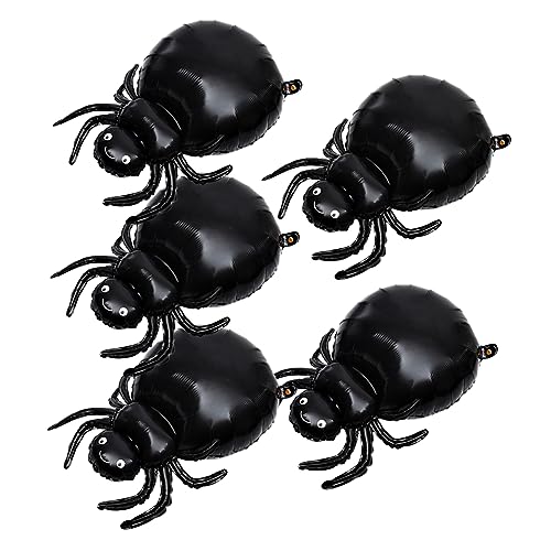 BESTonZON 5st Spinnenballon Aus Aluminiumfolie Luft Aufblasgerät Halloween Party Girlande Sprühen Aufblasbarer Ballon Ballons Verzierungen Folienballon Black von BESTonZON