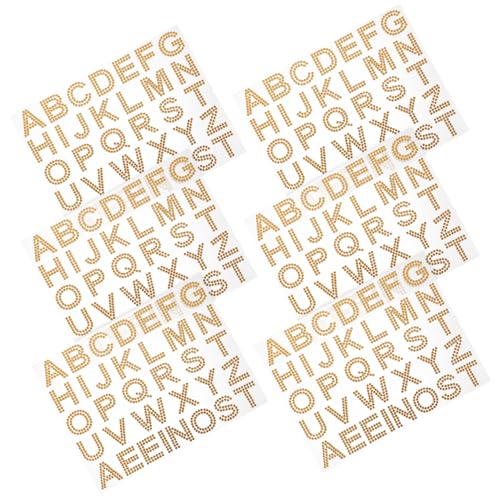 BESTonZON 6 Blätter Acryl Buchstaben Rhinestone Sticker Selbstklebend Flexible DIY Dekoration für Tasche Handyhülle Glänzend Goldfarbene Schmucksteine zum Aufkleben BESTonZON 6 Blätter Acryl Buchstaben Rhinestone Sticker Selbstklebend Flexible DIY Dekoration für Tasche Handyhülle Glänzend Goldfarbene Schmucksteine zum Aufkleben von BESTonZON