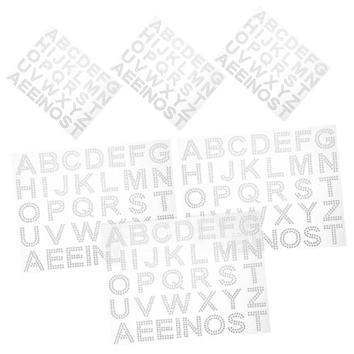 BESTonZON 6 Blätter Teiliges Acryl Strass Buchstaben Selbstklebende DIY Aufkleber für Kleidung Taschen und Handyhüllen Langlebige Dekorative Sticker zum Individuellen Gestalten und Verzieren von BESTonZON