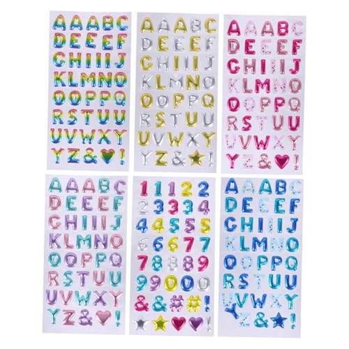 BESTonZON 6 Blätter Teiliges Buchstaben und Zahlen Aufkleber Selbstklebende Bunte Cartoon Alphabet Sticker Glänzend Goldfarben Einfach Anzubringen für Fenster Wand DIY Dekoration BESTonZON 6 Blätter Teiliges Buchstaben und Zahlen Aufkleber Selbstklebende Bunte Cartoon Alphabet Sticker Glänzend Goldfarben Einfach Anzubringen für Fenster Wand DIY Dekoration von BESTonZON