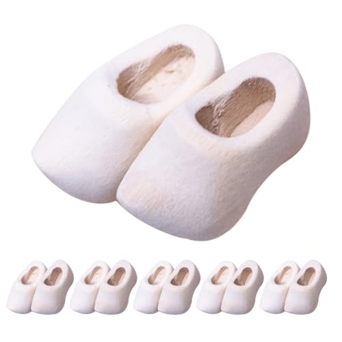 BESTonZON 6 Paar Miniatur-Holzschuhe: Blanko-Puppenschuhe für die Dekoration eines Minihauses – unfertige Holzclogs zum Basteln und als Puppenhausdekoration BESTonZON 6 Paar Miniatur-Holzschuhe: Blanko-Puppenschuhe für die Dekoration eines Minihauses – unfertige Holzclogs zum Basteln und als Puppenhausdekoration von BESTonZON