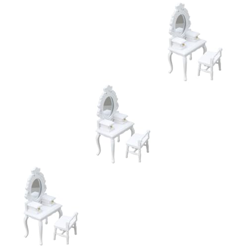 BESTonZON 6 STK Vintage Kommode Hocker Kindermöbel Aus Holz Holzmöbel Stuhl Eitelkeit Puppenhaus-schlafzimmermöbel Miniaturmöbel Mini-Spielzeug Miniaturspielzeug Modelle Zubehör Bilden Weiß von BESTonZON
