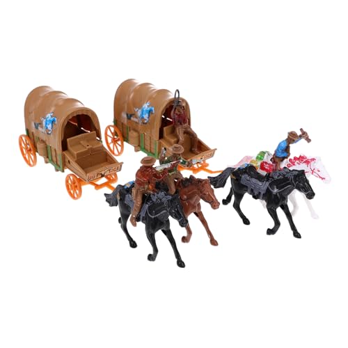 BESTonZON 6 Sätze Cowboy-Modell-Spielzeug West-Cowboy-Kutschenmodelle Spielzeug amerikanischen Ureinwohner Kinderspielzeug Tischdekoration Schmücken Wohnkultur Simulationswagenverzierung von BESTonZON
