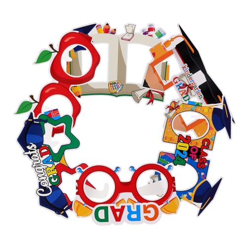 BESTonZON 6 Stück Abschlussfeier-brille Kindergartenabschluss Rahmen Partybrille Graduationsparty Gefälligkeiten Verkaufsstand Abschlussbild Glückwunsch Grad Brille Gläser Papier BESTonZON 6 Stück Abschlussfeier-brille Kindergartenabschluss Rahmen Partybrille Graduationsparty Gefälligkeiten Verkaufsstand Abschlussbild Glückwunsch Grad Brille Gläser Papier von BESTonZON