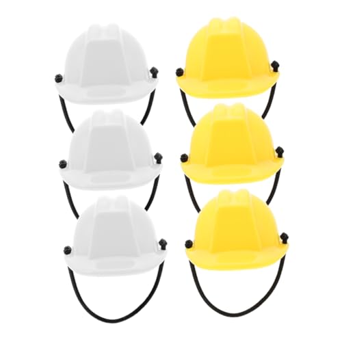BESTonZON 6 Stück Miniatur Bauhelm Puppenhut Kunststoff Mini Sicherheitshelm Dekoration Weiß Gelb für Puppen und Bastelprojekte BESTonZON 6 Stück Miniatur Bauhelm Puppenhut Kunststoff Mini Sicherheitshelm Dekoration Weiß Gelb für Puppen und Bastelprojekte von BESTonZON