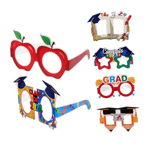 BESTonZON 6 Stück Papierbrillen für Vorschulkinder Fotorequisiten für Abschlussfeiern Witzige Sonnenbrillen für Kindergarten Absolventen Accessoires für Abschlussfeier von BESTonZON
