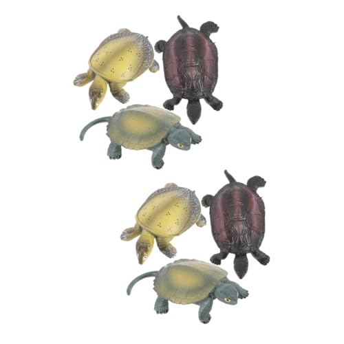 BESTonZON 6 Stück Schildkröten Modell Schildkröten Statue Mini Spielzeug Schildkröten Ornament Meerestiere Spielzeug Für Kinder Von 3–5 Jahren Tischdekoration Kinder Zylinder von BESTonZON