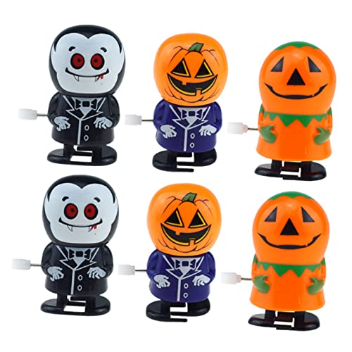 BESTonZON 6 Stück Teiliges Aufziehspielzeug Set Bunte Halloween Figuren Kunststoff für Party Mitgebsel und Dekoration von BESTonZON