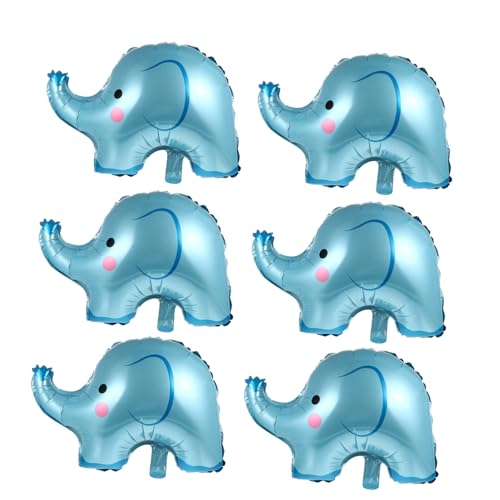 BESTonZON 6 Stück Teiliges Folienballons Elefant Blau Partydeko Langlebig Einfache Anwendung für Geburtstagsfeier Kindergeburtstag Festival Party Favor von BESTonZON