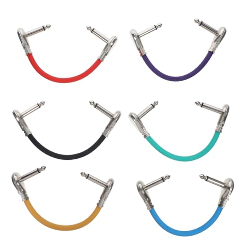BESTonZON 6 Stück Teiliges Gitarren Patchkabel Abgewinkelt Langlebige Kupferkern Instrumenten Verbindungskabel für Effektpedale PU Material Klare Signalübertragung Platzsparend für Gitarren BESTonZON 6 Stück Teiliges Gitarren Patchkabel Abgewinkelt Langlebige Kupferkern Instrumenten Verbindungskabel für Effektpedale PU Material Klare Signalübertragung Platzsparend für Gitarren von BESTonZON