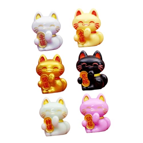 BESTonZON 6 Stück Teiliges Miniatur Glückskatze Set aus Resin Präzise Gefertigte Japanische Katzenfiguren für DIY Mikro Landschaften Bunte Kompakte Tischdekoration für Katzenliebhaber und BESTonZON 6 Stück Teiliges Miniatur Glückskatze Set aus Resin Präzise Gefertigte Japanische Katzenfiguren für DIY Mikro Landschaften Bunte Kompakte Tischdekoration für Katzenliebhaber und von BESTonZON