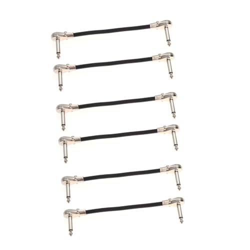 BESTonZON 6 Stück Teiliges Patchkabel mit Geradem und Rechtwinkligem Stecker Kupfer Gitarren und Basskabel Doppelt Geschirmt Robustes PVC Geeignet für Effektpedale und Keyboard BESTonZON 6 Stück Teiliges Patchkabel mit Geradem und Rechtwinkligem Stecker Kupfer Gitarren und Basskabel Doppelt Geschirmt Robustes PVC Geeignet für Effektpedale und Keyboard von BESTonZON