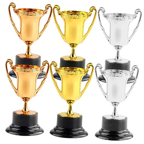 BESTonZON 6 Stück Trophäenspielzeug Trophäen Für Trophäen Und Medaillen Tassen Pokal Silberne Pokale Vergeben Preisverleihungstrophäe Geformt Mini Plastik Wiederverwendbar von BESTonZON