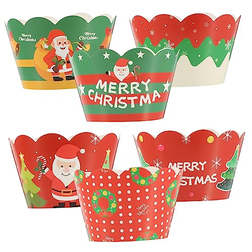 BESTonZON 6 Stück Weihnachtskuchenumrandung Große Party Kuchendekorationen Muffin Oh Mit Cupcake Förmchen Weihnachtsverpackungen Weihnachts Cupcake Förmchen Bunte Cup Cake Förmchen BESTonZON 6 Stück Weihnachtskuchenumrandung Große Party Kuchendekorationen Muffin Oh Mit Cupcake Förmchen Weihnachtsverpackungen Weihnachts Cupcake Förmchen Bunte Cup Cake Förmchen von BESTonZON