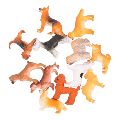 BESTonZON 60 STK Hundemodell Welpenfiguren Spielset Feenhafte Tierfiguren Kognitives Modell des Hundes Mini-hundeschmuck Dogman-Spielzeug Kuchendekoration PVC Kind Corgi Haushaltsprodukte von BESTonZON