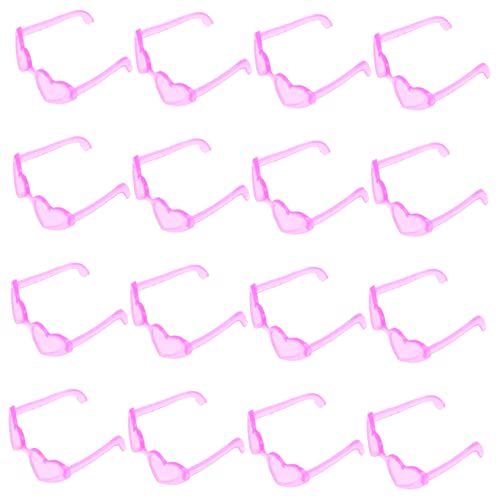 BESTonZON 60St Mini-Brille puppenkleidung Puppen Kleidung Miniaturbrille Heart Shaped Glasses Puppen Klamotten schnapsgläser Minipuppenbrille Zubehör für Puppensonnenbrillen Plastik Rosa von BESTonZON