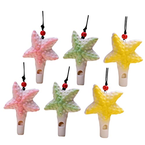 BESTonZON 6St Seestern-Keramik-Pfeife kinderinstrumente musikinstrumente party für schlüsselanhänger Pfeife aus Keramik Halskette mit Überlebenspfeife BESTonZON 6St Seestern-Keramik-Pfeife kinderinstrumente musikinstrumente party für schlüsselanhänger Pfeife aus Keramik Halskette mit Überlebenspfeife von BESTonZON