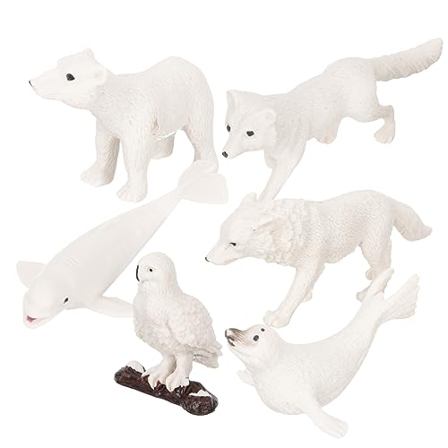 BESTonZON 6St Tiermodelle für den Winter Spielzeug für Tiere Waldtiere Babyfigur kinderzimmer zubehör kindergeburtstags mitgebsel Miniaturspielzeug Spielzeug für draußen Kindergeschenk wild von BESTonZON