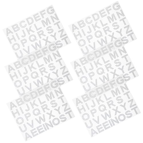 BESTonZON 6blätter Glitzer Strass Aufkleber Buchstaben Sticker Für Dekoration Von Kleidung Taschen Bechern Bastelprojekten Selbstklebend Langlebig Und Vielseitig Einsetzbar von BESTonZON