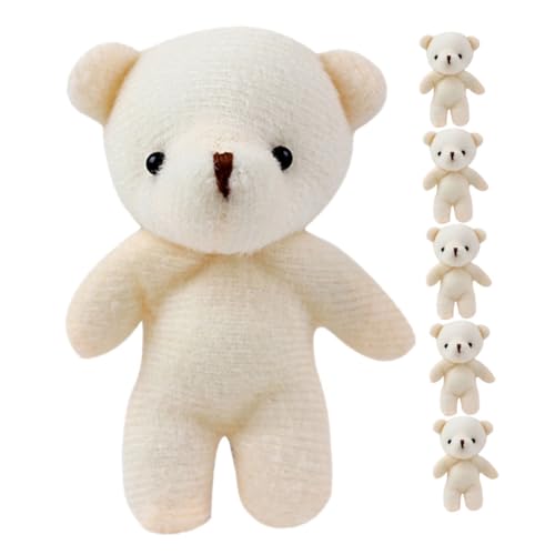 BESTonZON 6pcs Mini Bär Anhänger Gefülltes Tierplüschpuppe DIY Mini Bärenpuppenzubehör von BESTonZON