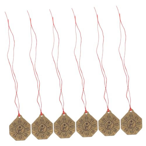BESTonZON Kupferner Feng Shui Bagua-schlüsselanhänger Doppelseitig Chinesisches Neujahrsdekor Modisches Autozubehör BESTonZON Kupferner Feng Shui Bagua-schlüsselanhänger Doppelseitig Chinesisches Neujahrsdekor Modisches Autozubehör von BESTonZON