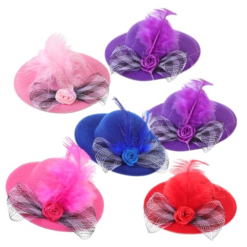 BESTonZON 6stücke Mini-hüte Zum Basteln Bunte Puppenhüte Kleine Zylinderhüte Für Puppenkleidung Diy-teeparty-accessoires Miniatur-kleinhüte Für Puppendekoration von BESTonZON