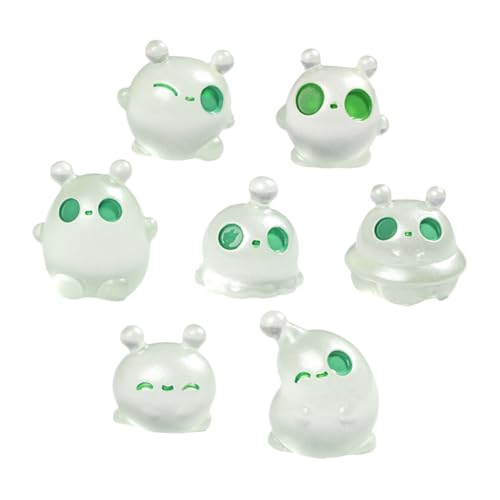 BESTonZON 7 Stück Leuchtende Miniaturfiguren Teiliges DIY Mikro Landschaft Deko Quirky Mini Außerirdische Kreative Wohn und Kinderzimmer Büro Tischdekoration von BESTonZON
