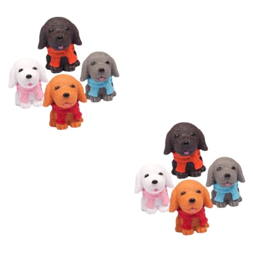 BESTonZON 8 STK Welpenmodell Tischdekoration Hundefiguren Dog Toy Hunde spielsachen Modelle Ornament Miniatur-Hundedekoration Hausbedarf Sahnekaugummi Anhänger Haushaltsprodukte Dekorationen von BESTonZON