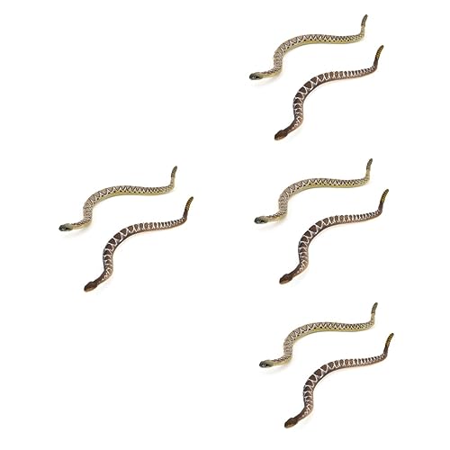 BESTonZON 8 Stck. Teiliges Realistisches Klapperschlangenmodell Naturgetreue Schlangenfigur als Lernspielzeug und Gartendekoration Robustes Tierfigurenset für Halloween Mitgebsel Geeignet von BESTonZON