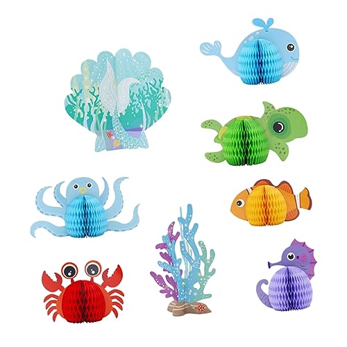 BESTonZON 8 Stück Ocean Honeycomb-Thema hochzeitsdeko hochzeitsdeco Assorted Decorations hochzeitdeko Partydekorationen für Strand wabenkugeln Dekoration Geburtstag Papier Handwerk von BESTonZON