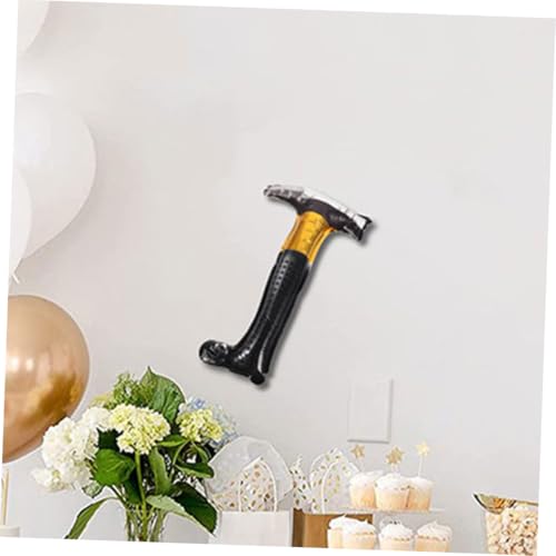 BESTonZON 8 Stück Teiliges Aluminiumfolie Hammer Ballons Bau Thema Wiederverwendbar Bunte Partydeko für Kinderzimmer Bürogeburtstag Kreative Werkzeugform von BESTonZON
