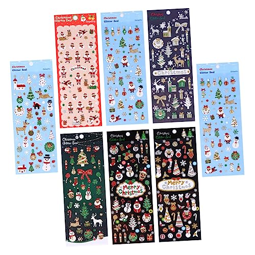BESTonZON 8 Stück Weihnachtsaufkleber personalisierte Sticker personalisierte Aufkleber Scrapbooking Stickers Weihnachtssticker für deko Cartoon-Aufkleber glänzende klebrige Paste BESTonZON 8 Stück Weihnachtsaufkleber personalisierte Sticker personalisierte Aufkleber Scrapbooking Stickers Weihnachtssticker für deko Cartoon-Aufkleber glänzende klebrige Paste von BESTonZON