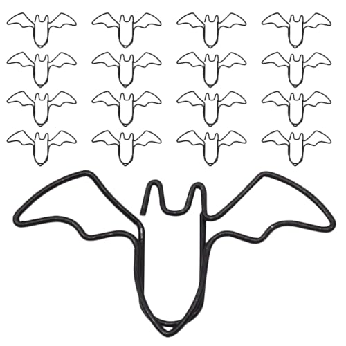 BESTonZON 80 Stück Büroklammern: Halloween-Fledermaus-Büroklammern – Design in simulierter Fledermausform zum Sortieren von Dokumenten, Lesezeichen und Büromaterial – als Gastgeschenk für von BESTonZON