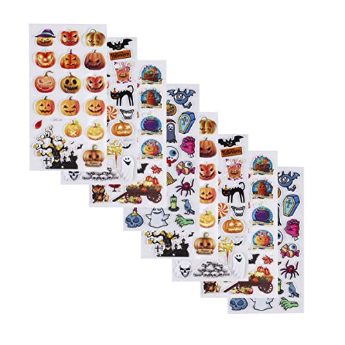 BESTonZON 8blätter Halloween Aufkleber Kinderfreundliche Und Kürbis Sticker Für Party Dekoration Scrapbooking Und Kreative Bastelprojekte von BESTonZON
