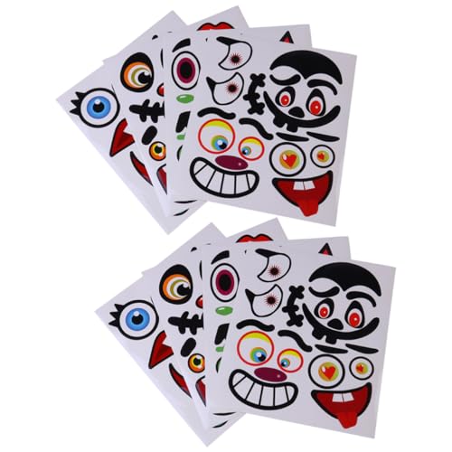 BESTonZON 8stücke Halloween Kürbis Emoticon Aufkleber Lustige Umweltfreundliche Sticker Für Halloween-Dekoration Designs Für Partys Und Kreative Bastelprojekte von BESTonZON