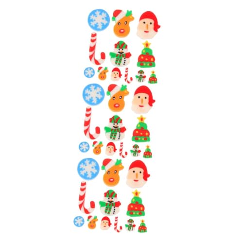 BESTonZON 9 Boxen Weihnachtsmann Radiergummis Niedlich Geformt Weihnachts Radiergummi für Schüler Party Gastgeschenke Festliche Schulbedarf Sicher Farbenfroh von BESTonZON