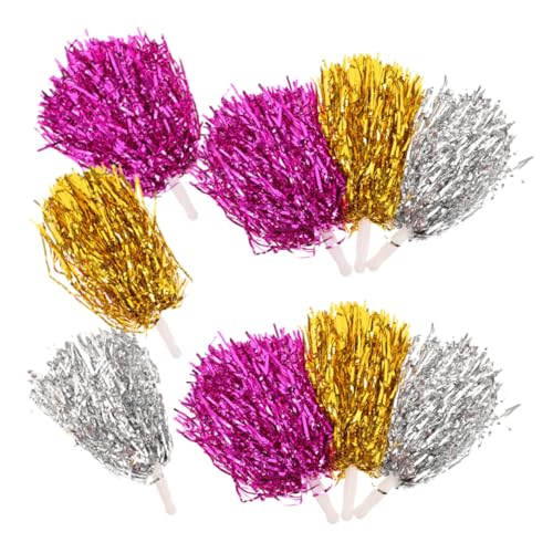 BESTonZON 9 Stück Teiliges Cheerleading Pompom aus Glänzenden Gold Silber Rosatönen Leichte Handpoms für Tanz Sportveranstaltungen und Outdoor aktivitäten Attraktive Cheerleading BESTonZON 9 Stück Teiliges Cheerleading Pompom aus Glänzenden Gold Silber Rosatönen Leichte Handpoms für Tanz Sportveranstaltungen und Outdoor aktivitäten Attraktive Cheerleading von BESTonZON