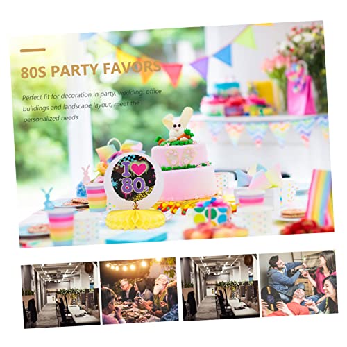 BESTonZON 9 Stück Teiliges Retro Party Waben Tischdekoration Bunte Disco Honeycomb Centerpieces für Geburtstagsfeier Tanzparty Hochzeit und Mottoparty Lebendige Jahre Deko für Erwachsene von BESTonZON