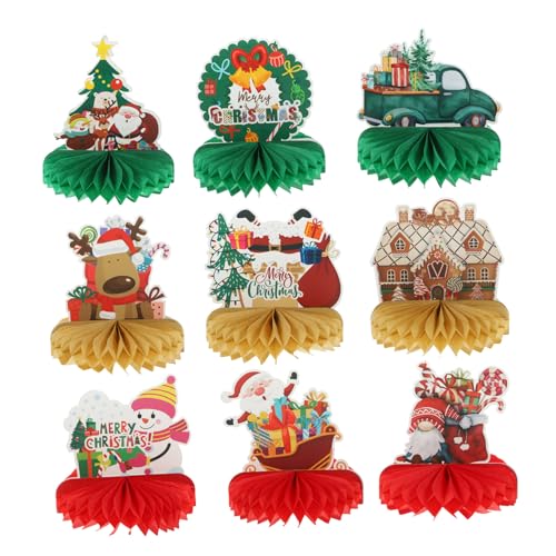 BESTonZON 9 Stück Teiliges Weihnachts Honeycomb Deko Bunte Papier Honigwaben Kugel Tischdekoration Festliche Party und Home Atmosphäre Vielseitig als Fotorequisite und Wanddeko Geeignet von BESTonZON