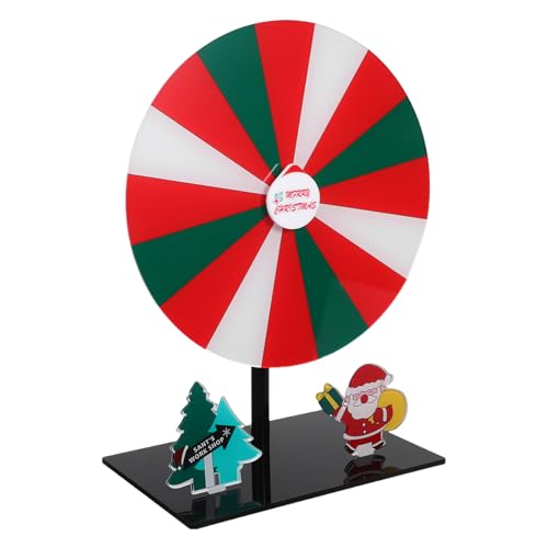 BESTonZON Acryl Drehbares Weihnachts-Party-Spiel Party-Rad mit Basis Kreatives Tisch-dreh-Rad für Preise Interaktives Raffle Partyzubehör für Festliche Feierlichkeiten BESTonZON Acryl Drehbares Weihnachts-Party-Spiel Party-Rad mit Basis Kreatives Tisch-dreh-Rad für Preise Interaktives Raffle Partyzubehör für Festliche Feierlichkeiten von BESTonZON