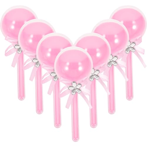 BESTonZON Baby-Rassel-Süßigkeitenbehälter – befüllbare Babyparty-Partygeschenke mit Schleifenkristall – Lutscherförmige Kunststoff-Süßigkeitenflasche für Babyparty (14 x 6 x 7 cm) von BESTonZON