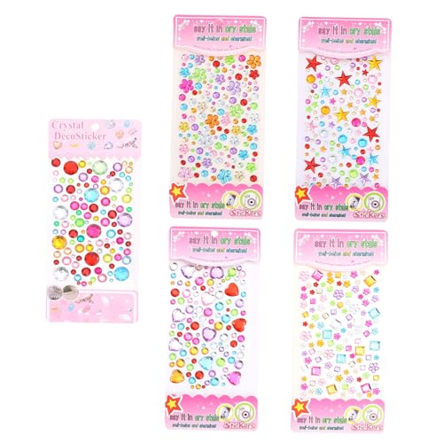 BESTonZON Bastelzubehör 5 Bögen Acryl-Strass-Aufkleber Flache Rückseite Edelsteine für Heimdekoration Und Handyhülle Zufälliger Stil BESTonZON Bastelzubehör 5 Bögen Acryl-Strass-Aufkleber Flache Rückseite Edelsteine für Heimdekoration Und Handyhülle Zufälliger Stil von BESTonZON