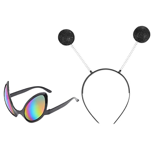BESTonZON Dekoratives Party Set mit Haarreif und Brille Teiliges Kostümzubehör für Halloween und Cosplay Auffällige Sonnenbrillen und Haarband für Erwachsene für Partys und Feiern von BESTonZON