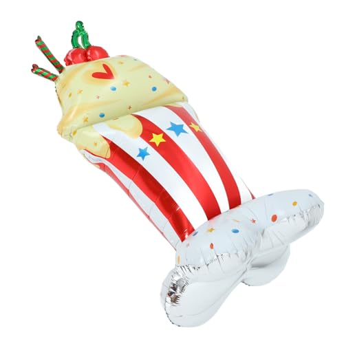 BESTonZON Stehender Eiscreme-luftballon Aus Aluminiumfolie Für Hawaii-partys Dekoration Und Fotorequisite Für Kindergeburtstage Wiederverwendbar Und Langlebig von BESTonZON