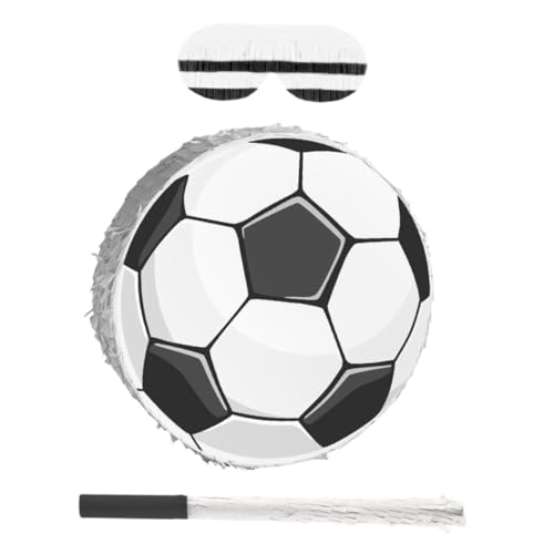 BESTonZON Fußball Pinata mit und Augenbinde Bunte Krepppapier Deko Robuste Aufhängeschlaufe für Fußball Geburtstagspartys Sport Mottopartys und Partyspiele BESTonZON Fußball Pinata mit und Augenbinde Bunte Krepppapier Deko Robuste Aufhängeschlaufe für Fußball Geburtstagspartys Sport Mottopartys und Partyspiele von BESTonZON