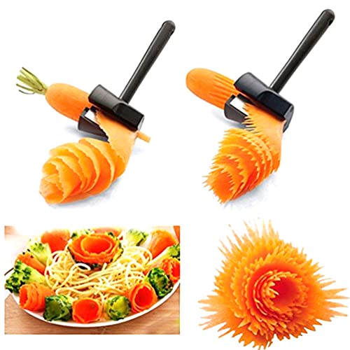 BESTonZON Gemüseschneider Karottenwickler -Schäler Karottenspirale Shred Slicer Wurzelgemüse Slicer Sharpen Garnierwerkzeug Für Die Küche Schwarz Gemüseschäler BESTonZON Gemüseschneider Karottenwickler -Schäler Karottenspirale Shred Slicer Wurzelgemüse Slicer Sharpen Garnierwerkzeug Für Die Küche Schwarz Gemüseschäler von BESTonZON